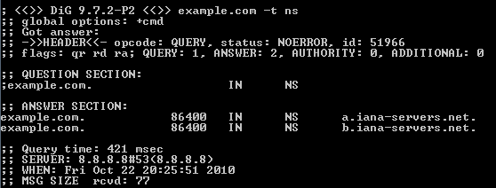 دستور dig به جای nslookup